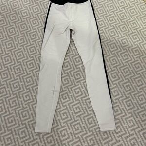 Alo White Leggings with Black Strip
